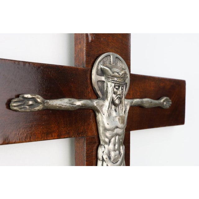 Brown Large Art Deco Crucifix, Belgium, 1920s For Sale - Image 8 of 11