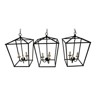 Traditional Federal Lantern Chandeliers - Set of 3 For Sale