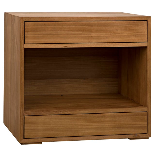 Brown NOIR Sylvia Two Drawer Side Table in Gold Teak For Sale - Image 8 of 8