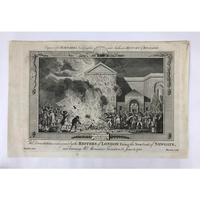 1783 Engraved Print: The Devastations by Rioters of London For Sale - Image 13 of 13