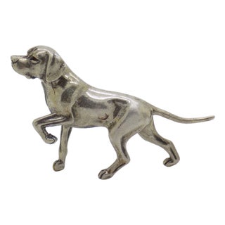 Large Vintage Handmade Silver English Pointer Dog, Italy, 1970s For Sale