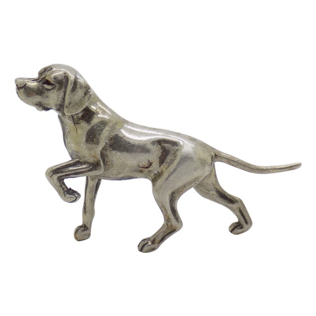 Large Vintage Handmade Silver English Pointer Dog, Italy, 1970s For Sale