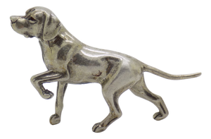 Large Vintage Handmade Silver English Pointer Dog, Italy, 1970s