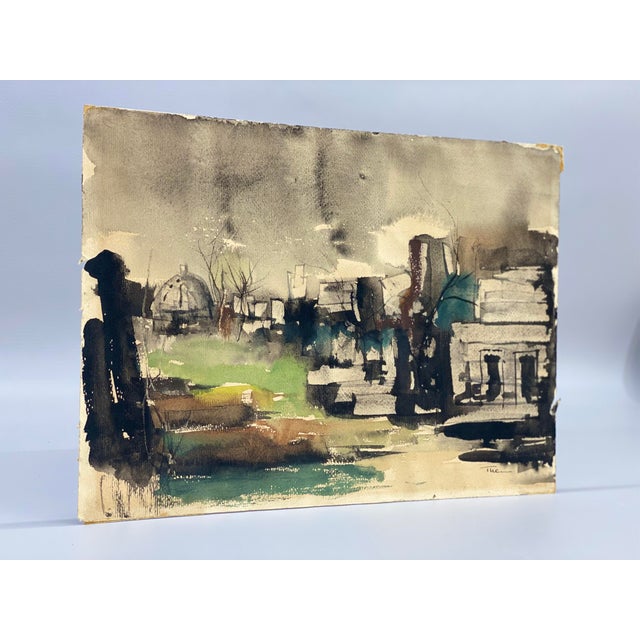 1950s William Thon "Roman Sketch" Landscape Painting For Sale - Image 4 of 15