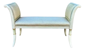 1970s Italian Neo-Classical Style Painted Bench