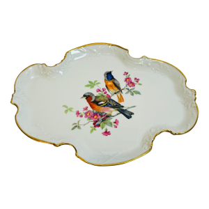 Vintage Limoges France Porcelain Plate Hand-Painted With Bird Decor Collectible