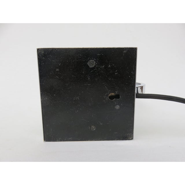 Small Vintage Art Deco Chrome-Plated Table Lamp with a White Glass Diffuser For Sale - Image 11 of 14