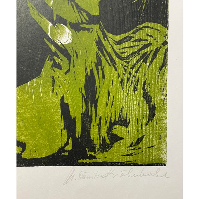 Mid-Century Modern 1950s Margrit Daeniker Kraechenbuehl Torso Woodcut For Sale - Image 3 of 4