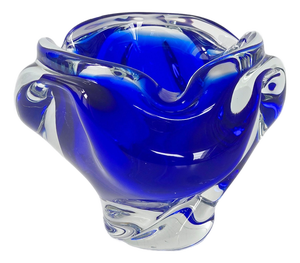Vintage Blue Murano Glass Ashtray, 1960s