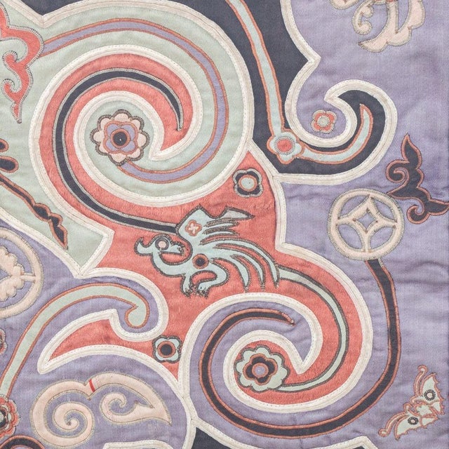 Chinese Chinese Tai Embroidered Cotton & Silk Baby Carrier For Sale - Image 3 of 6