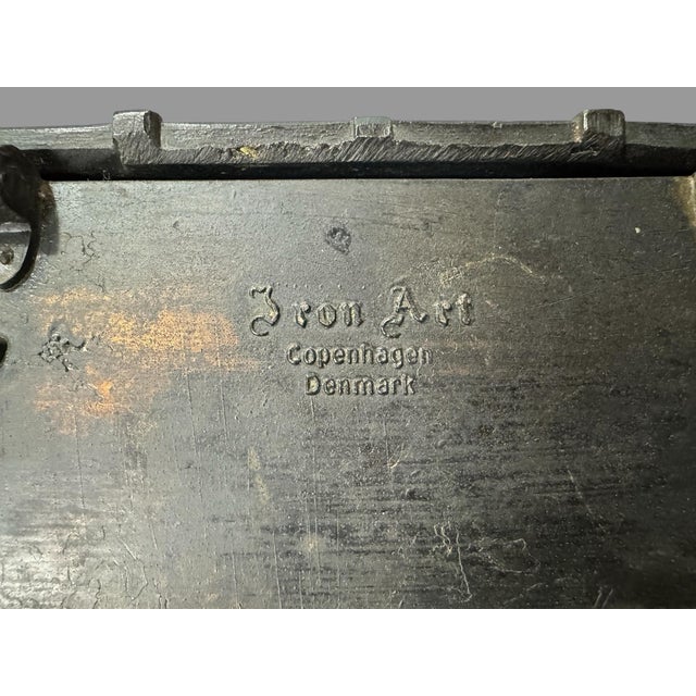 Vintage Iron Art Denmark Cast Metal Chest Battle of Lyndanisse in 1219 For Sale - Image 6 of 11