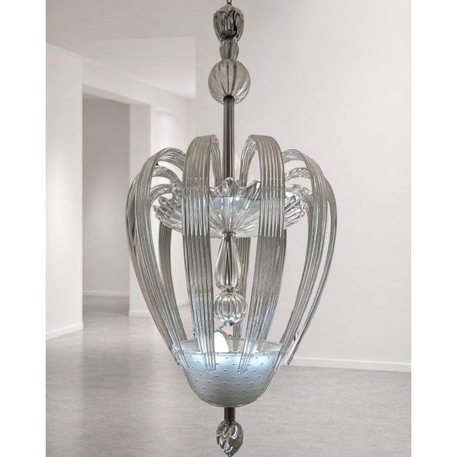 Mid-Century Modern 1930s Murano Glass Chandelier by Tomaso Buzzi for Venini For Sale - Image 3 of 11