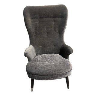 Caracole Furniture Grey Wingback Chair For Sale
