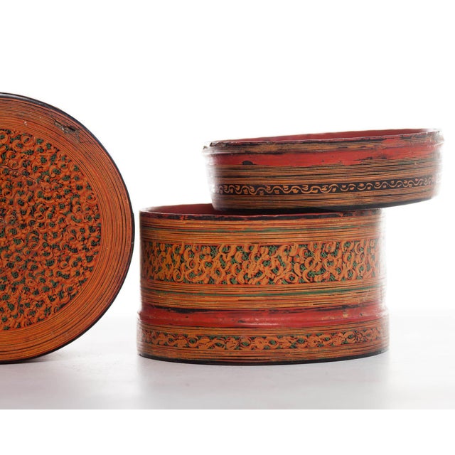 Burmese Lacquered Multi-Layer Betel Nut Box For Sale In Seattle - Image 6 of 7