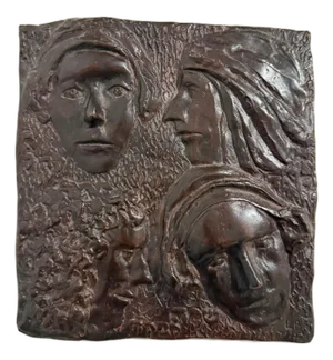Leonard Baskin, Bronze Sculpture Wall Relief Judaica Jewish Matriarchs Modernist Leonard Baskin, 1998