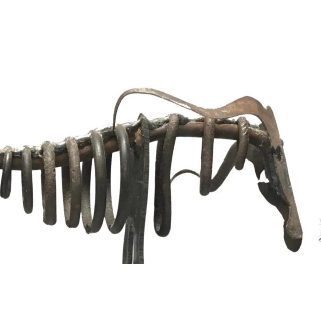 Pablo Picasso Vintage Mid Century Torch Cut Brutalist Picasso Insp Abstract Art Wall Street Steel Bull Sculpture For Sale - Image 4 of 9