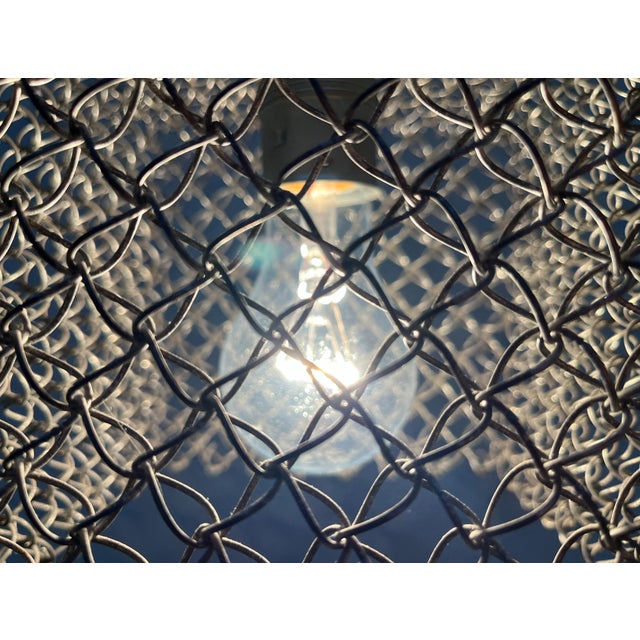 Black Mid-Century Modern German Space Age Mesh Cube Pendant Lamp, 1960s For Sale - Image 8 of 18