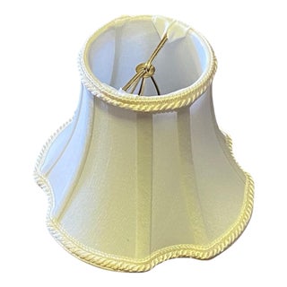 Late 20th Century Lampshade Cloth Scalloped Bell With Gimp Trim For Sale