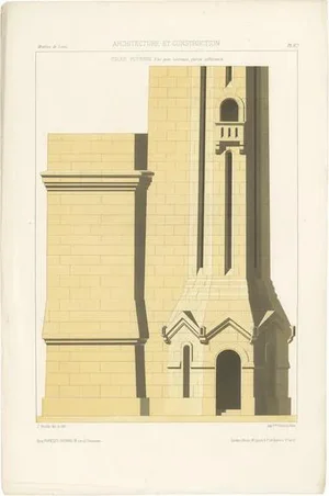 Delarue, Architecture Illustration of Construction of a Bridge, Print