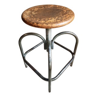 Vintage Industrial French Stool from Heliolith, 1950s For Sale