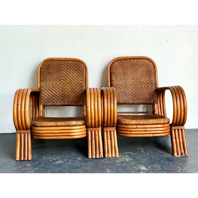 Vintage Bent Rattan Lounge Chairs - A Pair For Sale In West Palm - Image 6 of 18