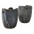 Pair of Vintage Patinated Industrial Crucible Planters, Rustic For Sale