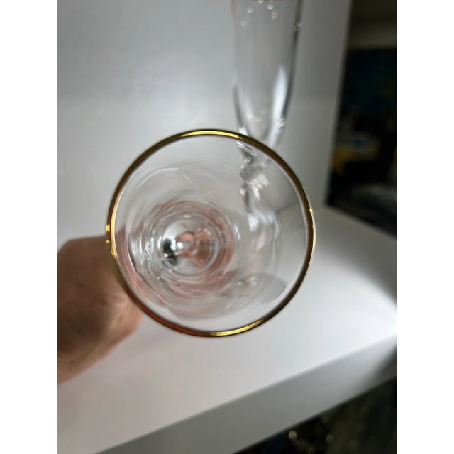 Lenox 1970s Lenox Ruby Red Water Glasses Lc71 Blown Glass Paired W/2 Elegance by Lenox Rhythm Champagne Flutes 4 Glasses For Sale - Image 4 of 12