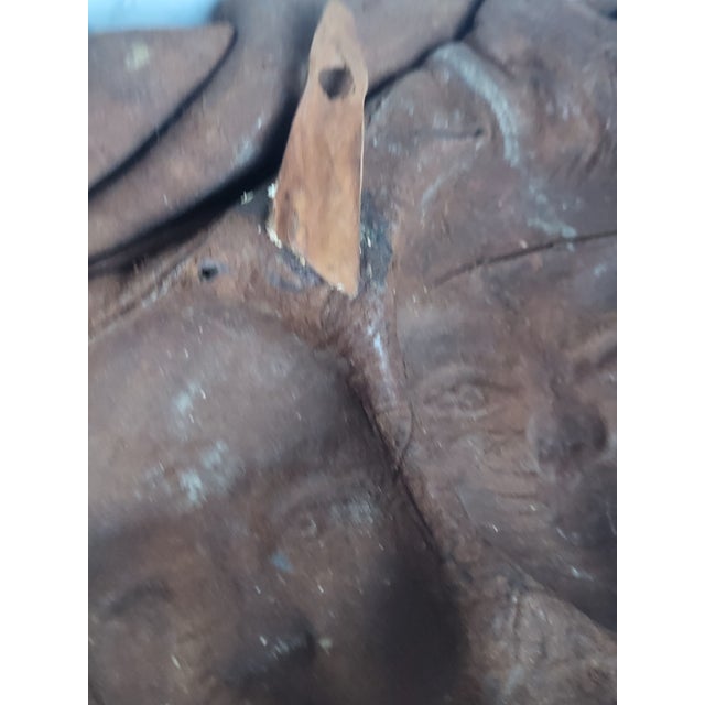 Late 20th Century Italian Sculpted Leather Mask Wall Hanging For Sale - Image 9 of 11