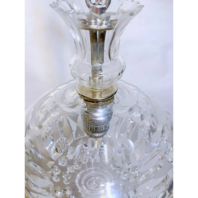 1950s Italian Hand Cut Glass Dish Basket Chandelier For Sale - Image 4 of 7