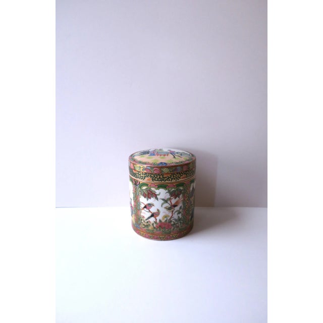 Rose Chinoiserie Famille Rose Box With Birds Flora and Fauna For Sale - Image 8 of 12