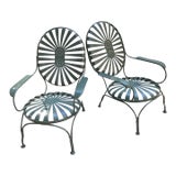 Attributed to Francois Carre Oversized Coastal Lounge Chairs, Circa 1940 - A Pair For Sale