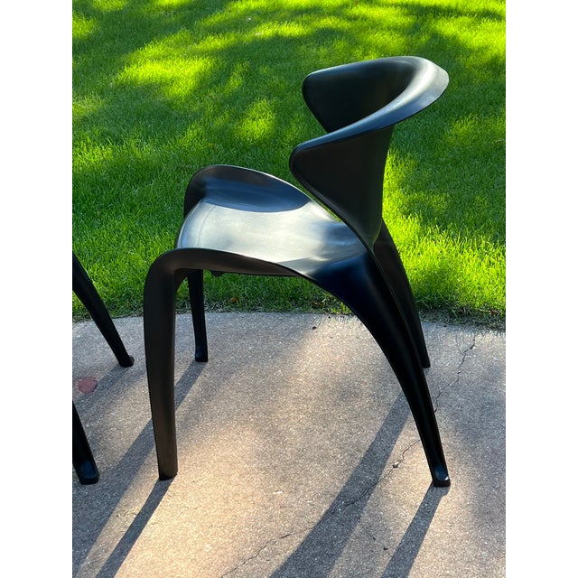 Pair of Vintage Mid Century Modern Chairs Calla Design by William Sawaya for Heller in Black