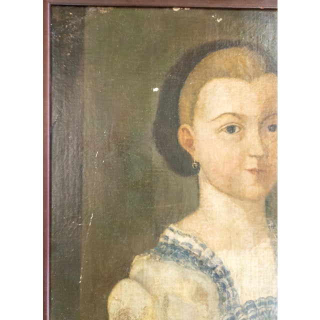 Wood 19th Century English Folk Provincial Portrait of a Girl and Westie Dog For Sale - Image 7 of 18