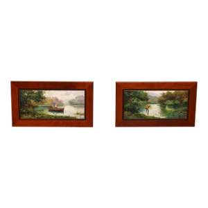 Salvador Caballero Pair of Fishermen Paintings