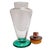 Mid 20th Century Art Deco Glass Cocktail / Martini Shaker Set With Teal Base For Sale - Image 4 of 9