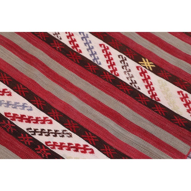 1970s 1970s Traditional Stripe Design Handmade Turkish Kilim Runner Rug For Sale - Image 5 of 9