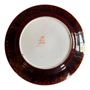 Antique 19th Century Rockingham Porcelain Plate With Brown Treacle Tortoise Glaze Red Mark Period 1820's