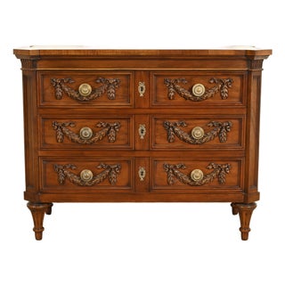 Karges French Regency Louis XVI Burled Walnut Chest of Drawers For Sale