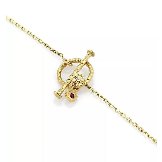 Late 20th Century Roberto Coin Diamond & Grey Enamel 18k Yellow Gold Toggle Necklace For Sale - Image 5 of 5