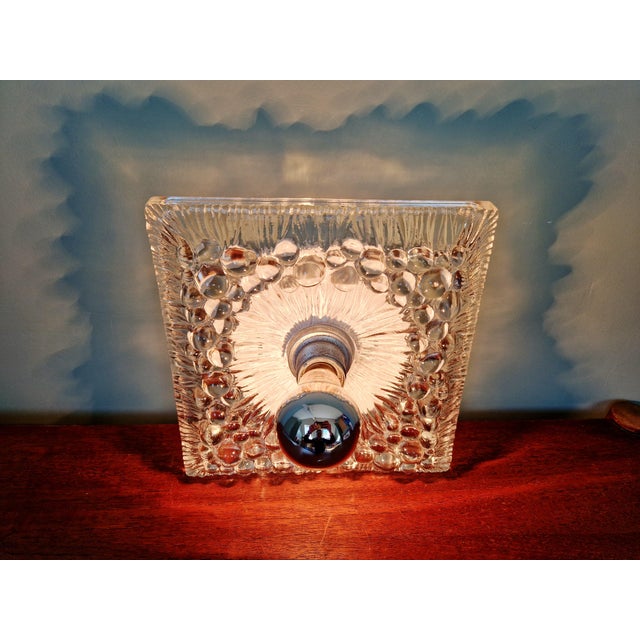 Space Age Wall Sconce in Clear Pressed Molded Glass, 1970s For Sale - Image 6 of 13