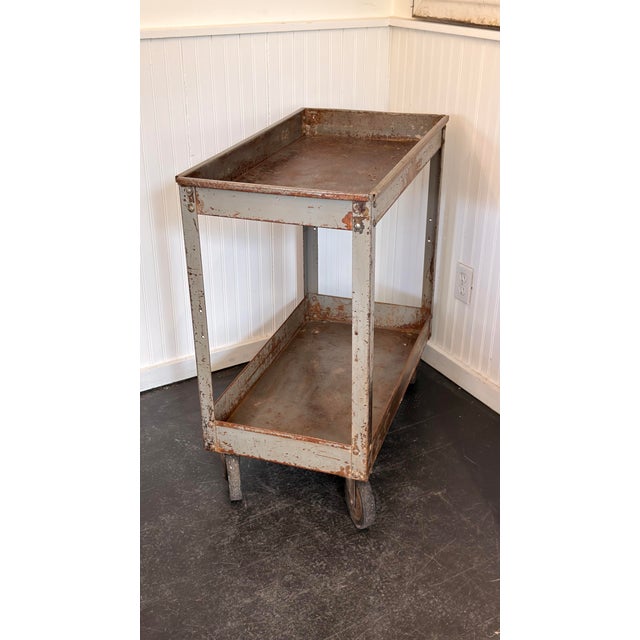 Metal 1950s Industrial Style Bar Cart For Sale - Image 7 of 7