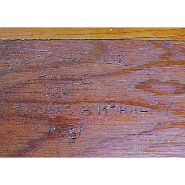 Rustic Modern Low Side / Breakfast Matchstick Mid Century Table by Thomas B. McAulay 1971 Folk Arts For Sale In Miami - Image 6 of 9
