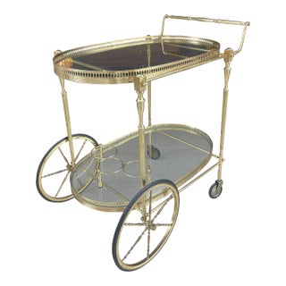 Maison Baguès French Brass Bar Cart For Sale