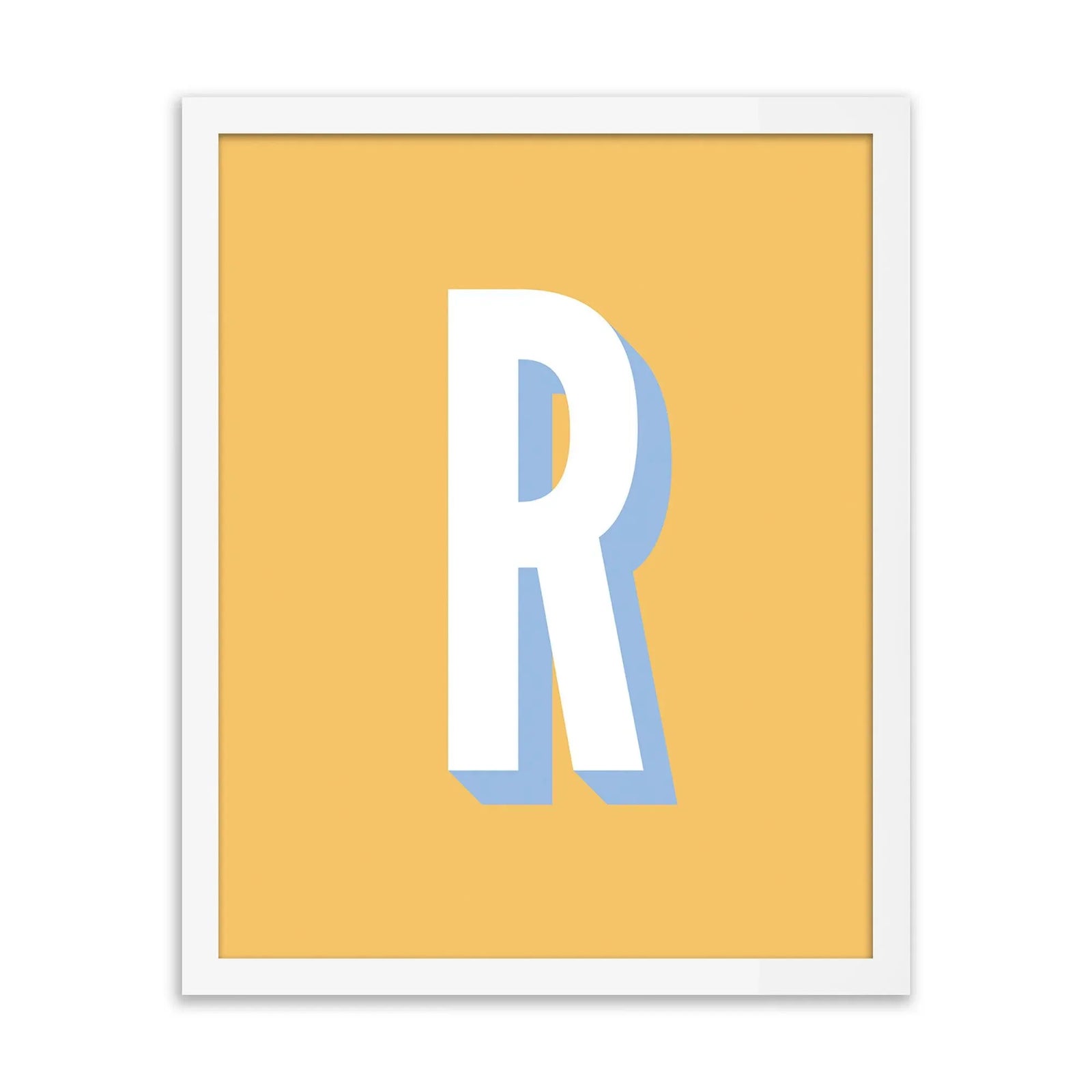 Alphabet Series in Yellow, Letter R by Pencil & Paper in White Frame ...