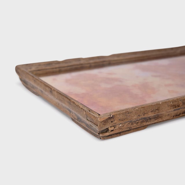 Chinese Chinese Rose Mirror Tea Tray, C. 1900 For Sale - Image 3 of 3