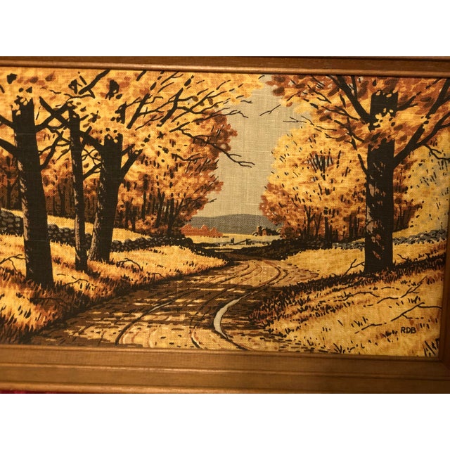 1960s Mid-Century Burlap Screen Prints by Richard Batchelder for Kay Dee Handprints - Pair For Sale - Image 9 of 12