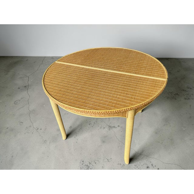Vintage 1980s Coastal Rattan Round Dining Table in the Style of Henry Link For Sale In Naples, FL - Image 6 of 12