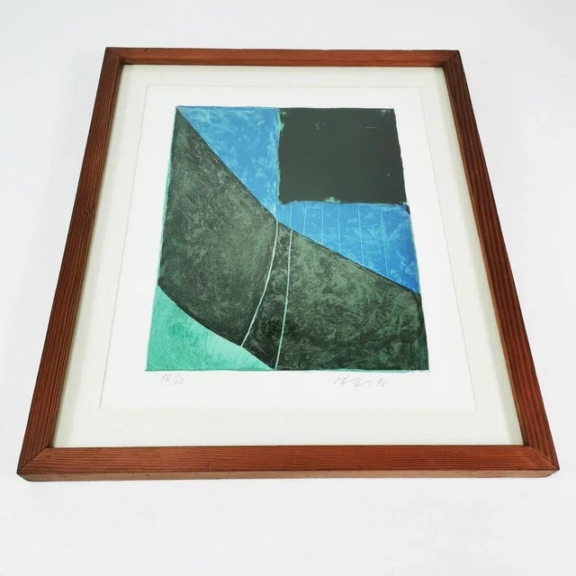 Graphics - color serigraphy 56/60, by Edgar Hofschen, 1992. The work of an auction artist moving in abstract motifs. Made...