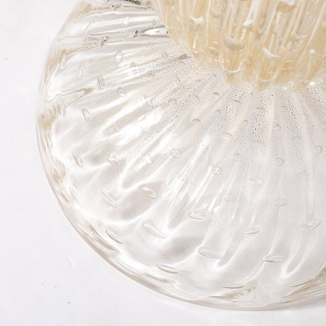 Modernist Handblown Murano Table Lamps in Glass and Brass, 24-Karat Gold Flecks - a Pair For Sale - Image 13 of 13