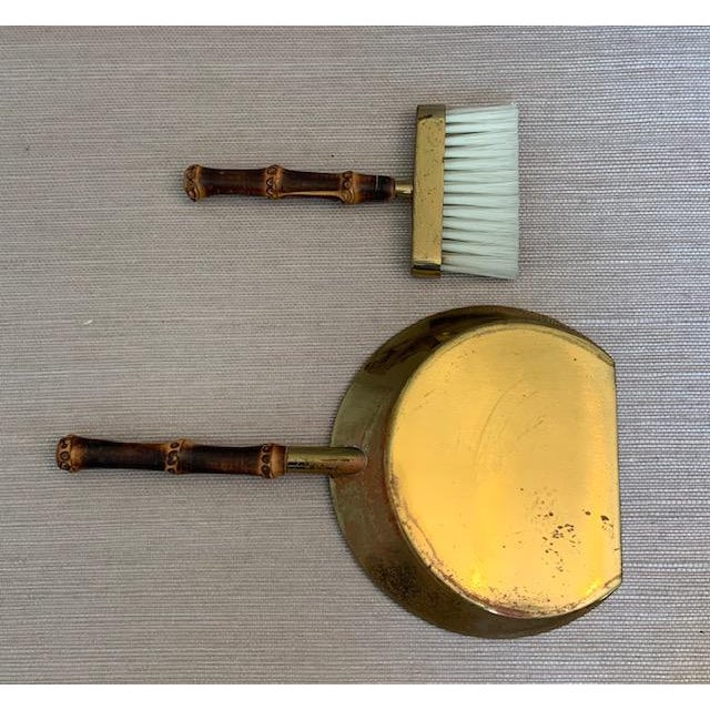 Italian Bamboo and Brass Dining Table Dustpan and Brush Chairish